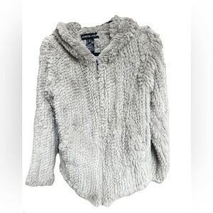 Real Rabbit Fur Zip Up Hoodie